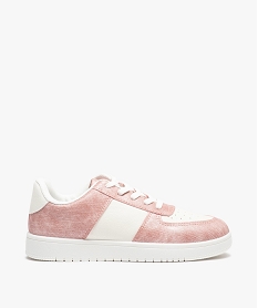 GEMO Baskets fille bicolores et scintillantes à lacets rose vif
