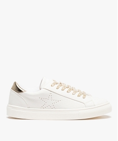 GEMO Baskets femme unie à lacets irisés blanc standard