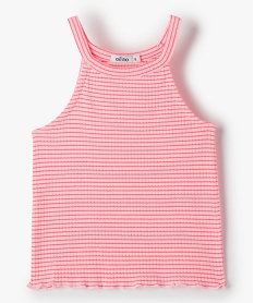 GEMO Débardeur côtelé avec encolure américaine fille rose standard