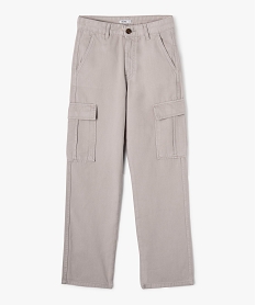 GEMO Pantalon cargo en toile de coton fille gris standard