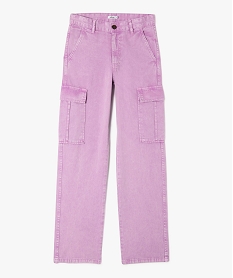 GEMO Pantalon cargo en toile de coton fille violet standard