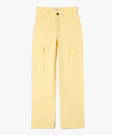 GEMO Pantalon cargo en toile de coton fille jaune standard