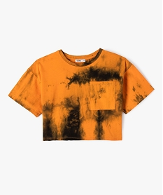GEMO Tee-shirt large et court tie-and-dye fille orange standard