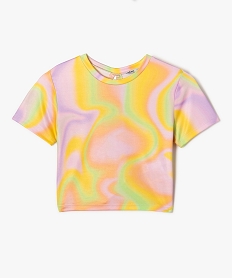 GEMO Tee-shirt manches courtes coupe crop top et dos nu fille rose standard