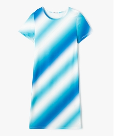 GEMO Robe tee-shirt imprimée à manches courtes fille Bleu