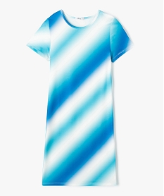 GEMO Robe tee-shirt imprimée à manches courtes fille bleu standard