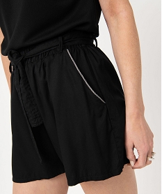 short en viscose avec details scintillants femme noir shortsI962901_2