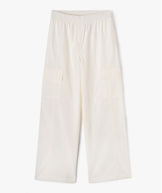 GEMO Pantalon en toile de parachute avec poches à rabat fille blanc chine