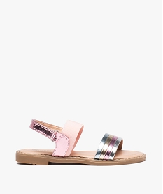 GEMO Sandales fille multicolore effet métallisé avec bande élastique rose vif
