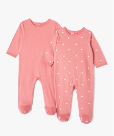 GEMO Pyjama dors-bien en jersey de coton à pont-dos bébé (lot de 2) Rose
