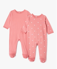 GEMO Pyjama dors-bien en jersey de coton à pont-dos bébé (lot de 2) rose standard