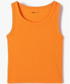 GEMO Débardeur en maille côtelée coupe courte fille orange standard