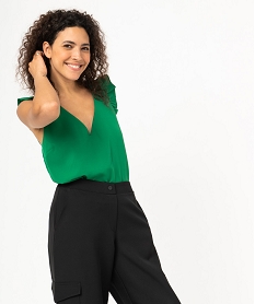 GEMO Blouse sans manches dos ouvert femme Vert