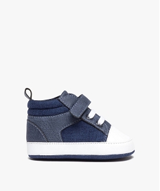 chaussons de naissance bebe garcon en toile facon denim bleu chaussures de naissanceI970601_1