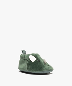 GEMO Chaussons de naissance en velours avec détails rhinocéros Vert