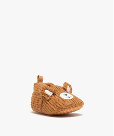 GEMO Chaussons de naissance bébé garçon ourson en tricot beige standard