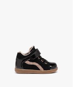 GEMO Chaussures premiers pas en cuir à scratch bébé fille - Alma Planète noir vif