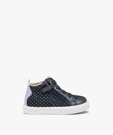 baskets bebe fille mid-cut en cuir a petits pois scintillants - alma planete bleu baskets et tennisI973401_1