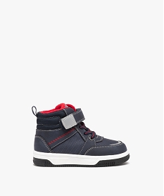 baskets bebe garcon montantes dessus en mesh uni et a scratch bleu baskets et tennisI974201_1