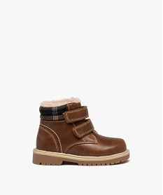 GEMO Boots bébé garçon avec doublure chaude et fermeture scratch marron standard