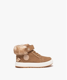 GEMO Baskets fille mid-cut unies à col fourré Orange