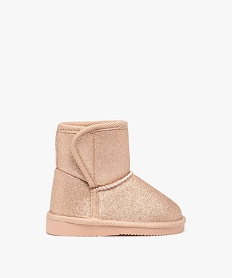 GEMO Boots fourrées bébé fille à paillettes et à scratch rose standard