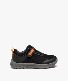GEMO Baskets garçon unies en mesh avec fermeture à scratch orange chine