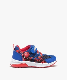 GEMO Baskets en toile avec semelle clignotante garçon - Spiderman Bleu