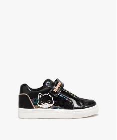 GEMO Baskets fille à strass sans lacets noir standard