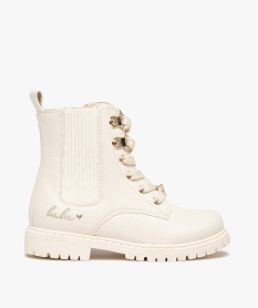 GEMO Boots fille unies Chelsea à semelle crantée - LuluCastagnette du 25 au 30 beige standard