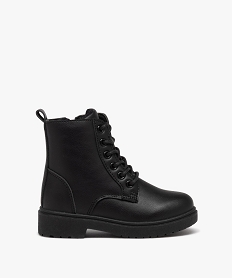 GEMO Boots à lacets et semelle crantée style rangers fille noir standard