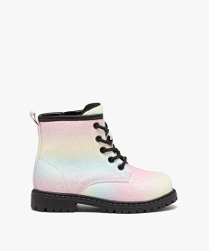 GEMO Boots à paillettes arc-en-ciel et semelle crantée fille Rose