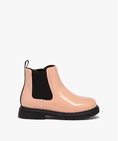 GEMO Bottes fille Chelsea vernies à zip rose standard