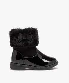 GEMO Bottines vernies à col fourrure imitation fille noir standard