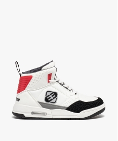 GEMO Baskets garçon mid-cut à lacets avec semelle à bulle dair - Freegun blanc standard