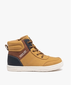 GEMO Baskets mid-cut à lacets et scratch garçon marron standard