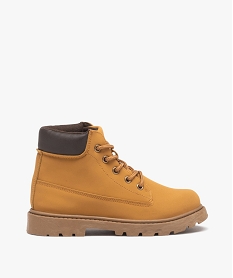 GEMO Boots garçon montantes dessus uni à lacets du 31 au 35 marron standard