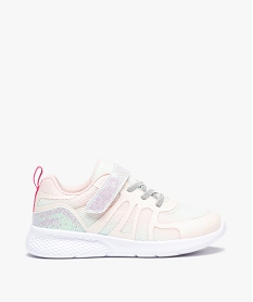 GEMO Baskets fille multicolores à paillettes et à scratch Rose