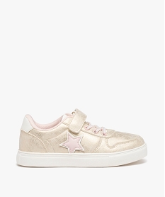 GEMO Baskets fille unies effet irisé avec détail étoile et à scratch gold