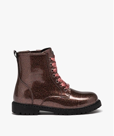 GEMO Boots fille mid-cut à paillettes du 31 au 36 Rouge