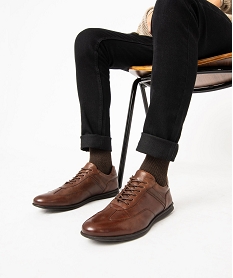 derbies homme confort dessus en cuir uni brun chaussures de villeJ000301_1