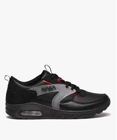 GEMO Baskets homme à lacets et à bulle d’air - Nasa noir vif