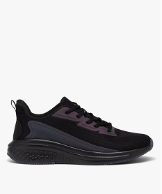 GEMO Baskets homme running en mesh avec détails irisés noir vif