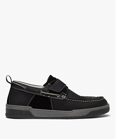 chaussures bateau homme unies a scratch bleuJ006201_1