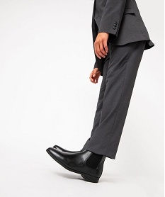 GEMO Chelsea boots avec élastiques texturés homme Noir