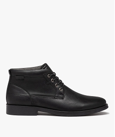 boots homme unies style casual a lacets noirJ008601_1