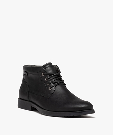 boots homme unies style casual a lacets noirJ008601_2