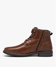 boots homme unies a lacets et a zip style casual brunJ008801_4