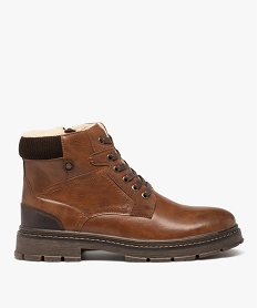 GEMO Boots à lacets et zip avec doublure chaude homme Orange