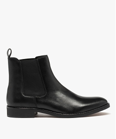GEMO Chelsea boots dessus cuir homme - Tanéo noir vif